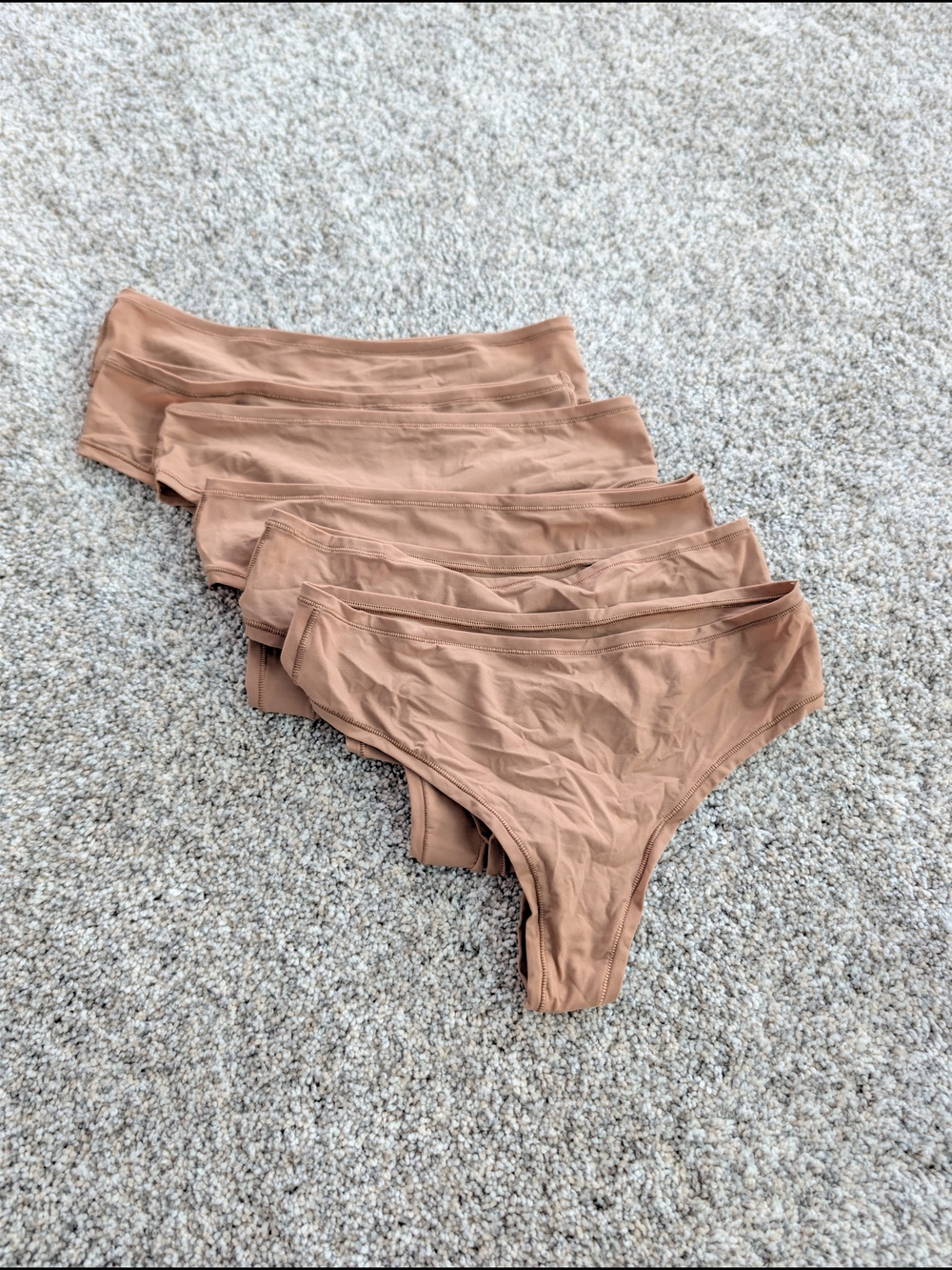 Quince NEW Second Skin Thong 6-pack Nude Beige Small